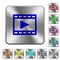 Play movie rounded square steel buttons