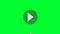 Play Pause stop media player button icon with hand pressing on Green Screen. Video audio player paus