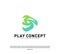 Play Tornado logo design concept. Fast Play logo template vector. Icon Symbol