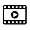Play video icon in flat style. Movie icon.