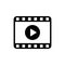 Play video icon. Movie icon. Video player symbol