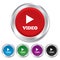 Play video sign icon. Player navigation symbol.