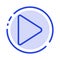 Play, Video, Twitter Blue Dotted Line Line Icon