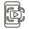 Play virtual video icon outline vector. Code video marker