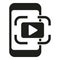 Play virtual video icon simple vector. Code video marker