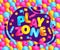 Play zone banner - fun game playground area sign for balloon pit or child activity park advertisement