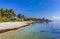 Playa Azul beach palm seascape panorama in Cancun Mexico