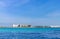 Playa Azul beach palm seascape panorama in Cancun Mexico