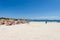 Playa de Alcudia beach in northern Mallorca, Spain