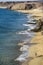 Playa de la Cera, a sandy beach off the coast of Lanzarote, the