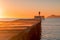 Playa de Muro. Male runner train in morning