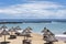 Playa del Camison, empty beach with no tourists affected by coronavirus lockdown