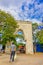 Playa del Carmen, Mexico - January 10, 2018: Beautiful stoned enter in form of arch of 5th Avenue, the main street of