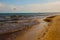 Playa Del Carmen, Mexico, Yucatan, Riviera Maya: Horrible dirty beach with mud, seaweed and garbage.