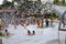 PLAYA DEL CARMEN, MEXICO â€“ December 8, 2016: artificial snow in the Mexican resort of Playa del Carmen.