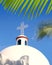 Playa del Carmen white Mexican church archs belfry