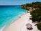Playa Kalki Curacao tropical beach Caribbean sea, couple walking on the beach