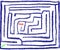 Playable maze in crayon style dark blue number 9