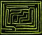 Playable maze in crayon style fluorescent yellow number 9