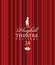 Playbill for theatre festival with red curtains