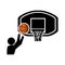 Player basketball and basket silhouette