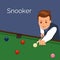 The player billiards. Man aim to make an impact on the ball. The game of snooker