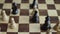 Player moves black queen and take white pawn