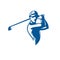 Player playing golf blue colour Illustrator