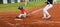 Player running to the base to get one point in a baseball match