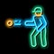 Player Throw Ball neon glow icon illustration