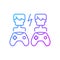 Player versus player games gradient linear vector icon