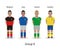 Players kit. Football championship in France 2016. Group E - Belgium, Italy, Ireland, Sweden