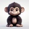 Playful 3d Baby Chimp: Inventive Character Design With Realistic Animal Portraits