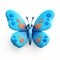 Playful 3d Butterfly Design On White Background