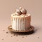 Playful 3d Cake Model With Taupe Background