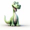 Playful 3d Cartoon Brachiosaurus With Open Mouth