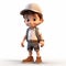 Playful 3d Cartoon Illustration Of Daniel, A Child Boy With Hat