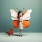 Playful 3d Character: Margaret, The Paper Butterfly