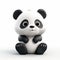 Playful 3d Clay Panda Bear With Childlike Charm