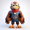 Playful 3d Eagle Character Portrait Super Hero Happy Eagle Cartoon Scout