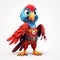 Playful 3d Parrot Model A Fusion Of Character Design And Artistic Styles