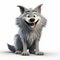 Playful 3d Pixar Wolf - Smiling Gray Wolf Stock Photo