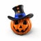 Playful 3d Pumpkin With Top Hat: Halloween Symbolism