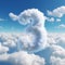 Playful Absurdity: 3d Cloud Number In Vibrant Blue Sky