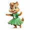 Playful Alvin And The Chipmunks Girl In Green Dress In Action