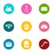 Playful animal icons set, flat style