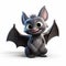 Playful Animated Bat With Long Grey Hair - Bryce 3d Style