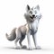 Playful Arctic Wolf Figurine: 3d Render Plastic Cartoon Model