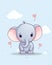 Playful Baby Elephant Nursery Art