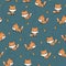 Playful baby foxes seamless pattern